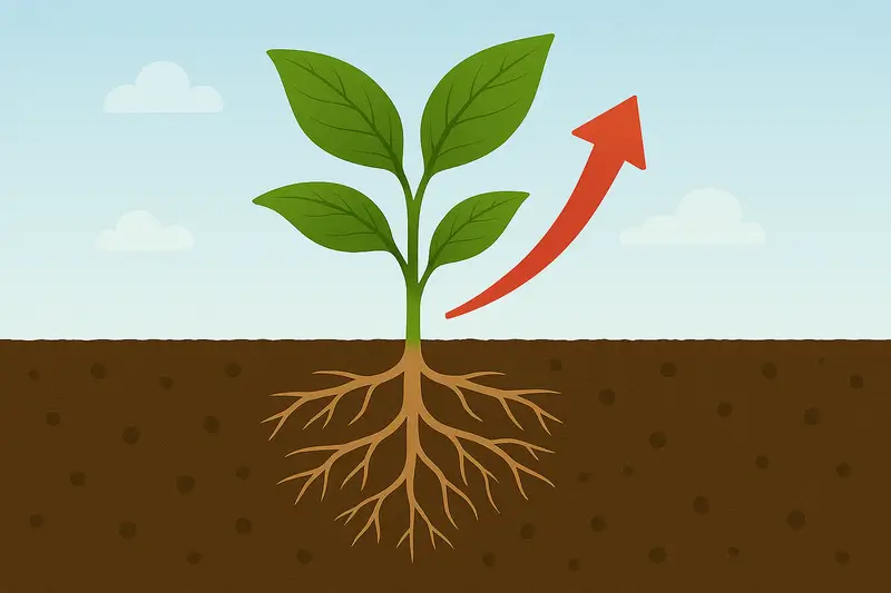 Diagram showing the effect bio-stimulants have on plant growth