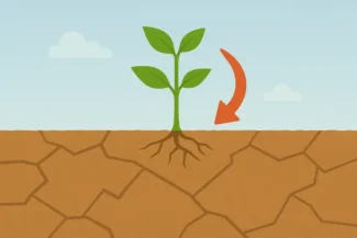 diagram showing a plant under drought conditions