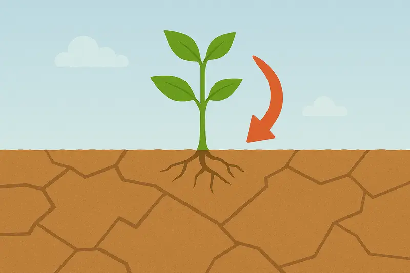 diagram showing a plant under drought conditions